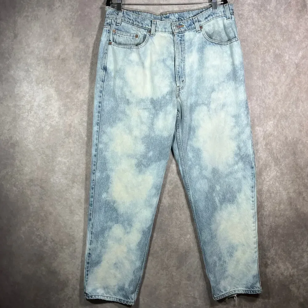 Vintage Levi's 550 Jeans Mens 38X30 Blue Acid Wash Denim Tapered Relaxed Fit 90s
